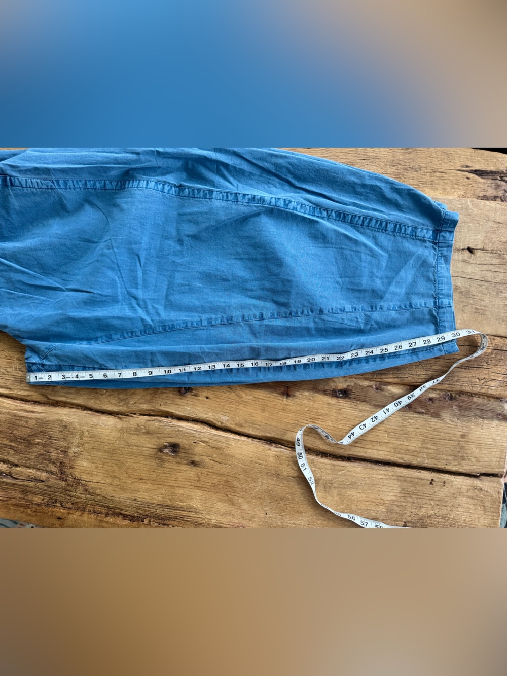 NWT Anthropologie Pilcro Rina Cotton Linen Balloon Pants ~ Blue ~ Size Medium - Picture 9 of 9
